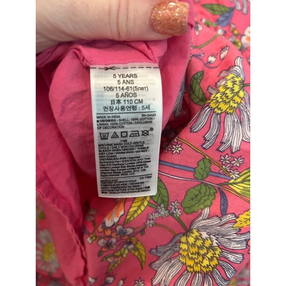 Baby Gap‎ Floral Dress Pink Smocked Puff Sleeve Toddler Girls 5 Years